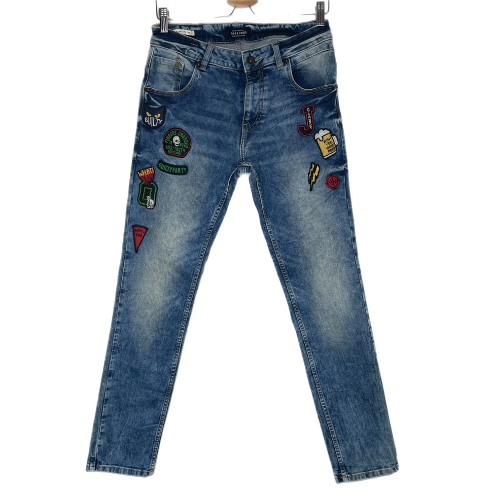 Jack & Jones Slim Fit Patchwork Jeans Sz 30